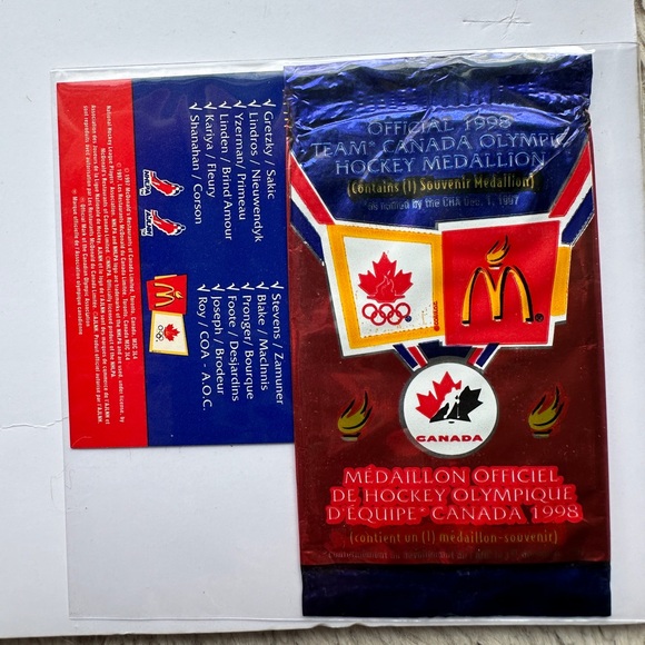 1998 McDonald's Team Canada Official Olympic Hockey Complete 12 Medallion Set - Picture 3 of 7